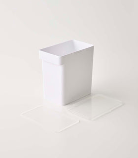 White Airtight Food Storage Container disassembled on white background by Yamazaki Home. view 44