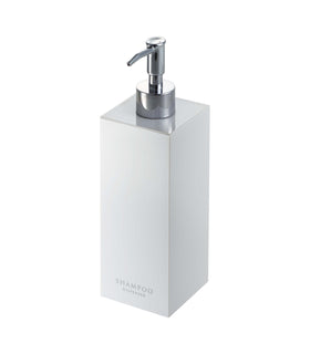 Square Shower Dispenser - Three Styles on a blank background. view 1