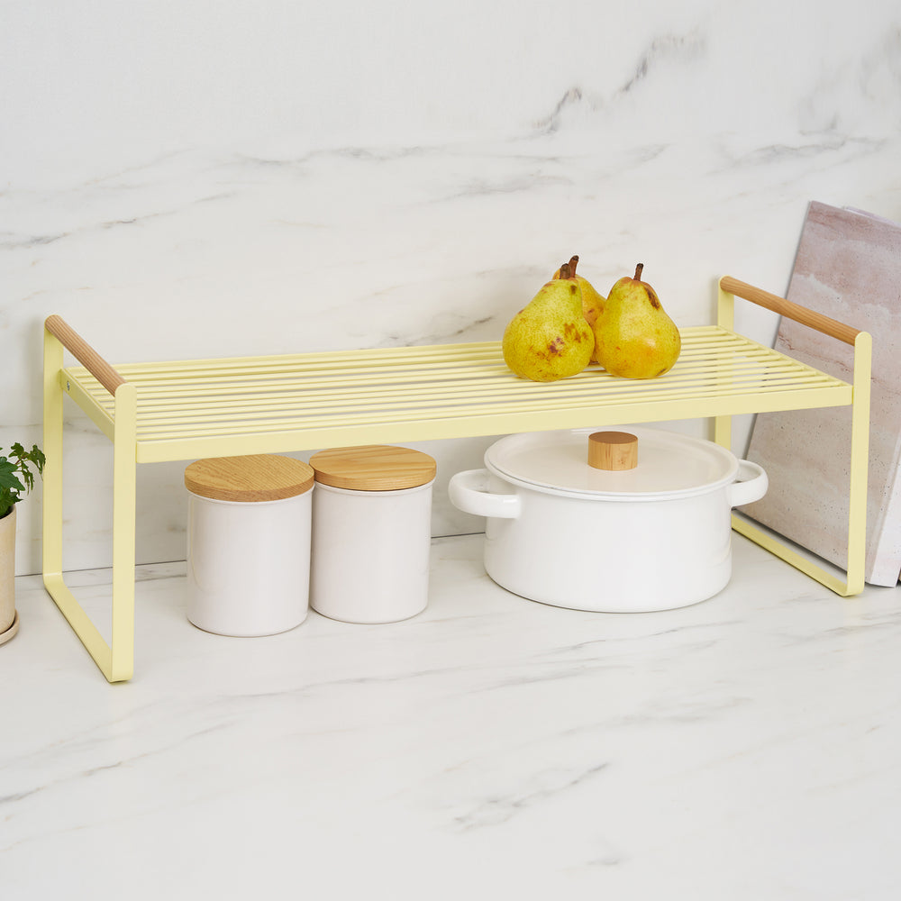 Countertop Wire Shelf - Steel + Wood - Yellow Pear