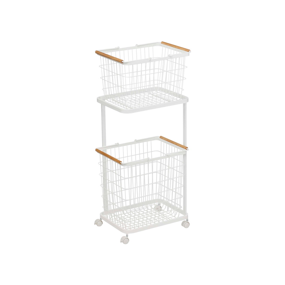 Rolling Laundry Cart + Wire Baskets (38