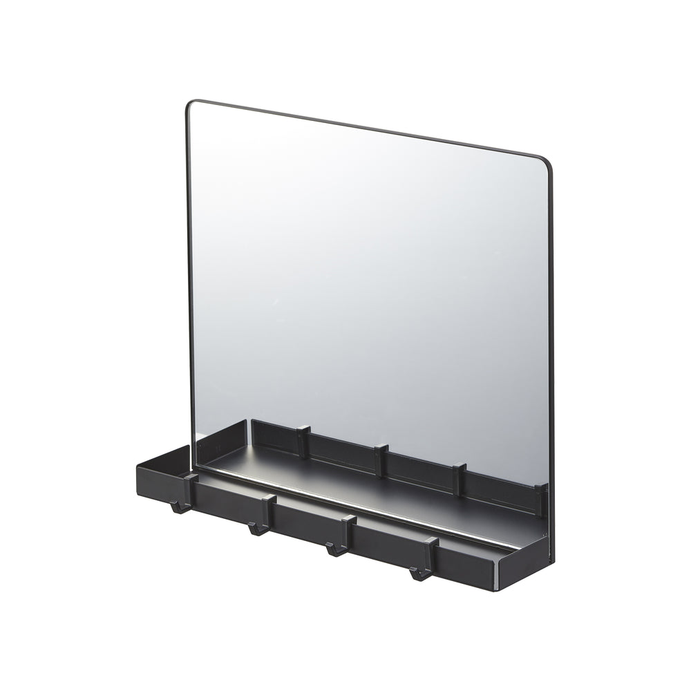 Magnetic Mirror with Storage Rack - Glass