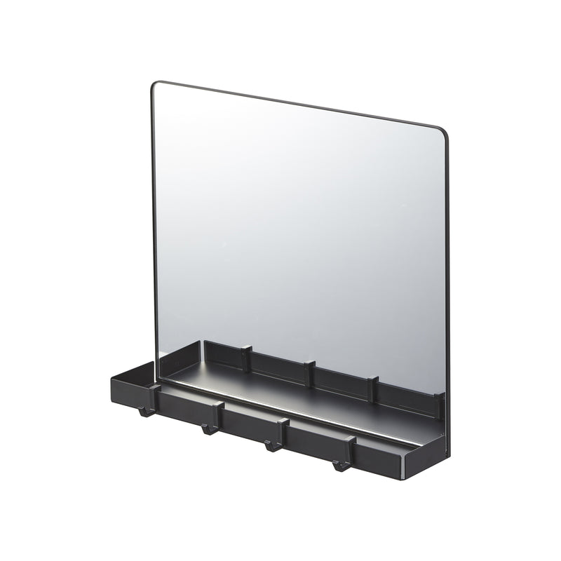 Magnetic Mirror with Storage Rack on a white background.