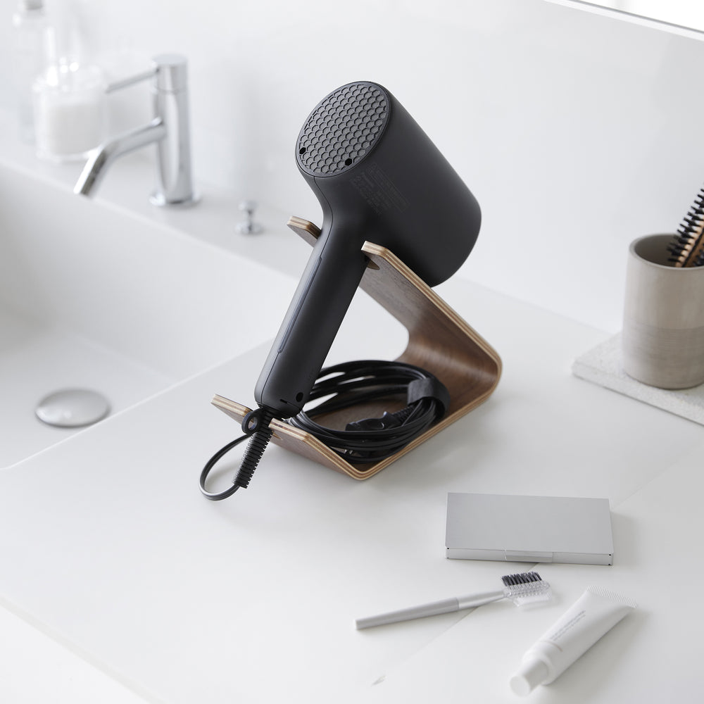 Hair Dryer and Iron Stand Wood Yamazaki Home - Main Image