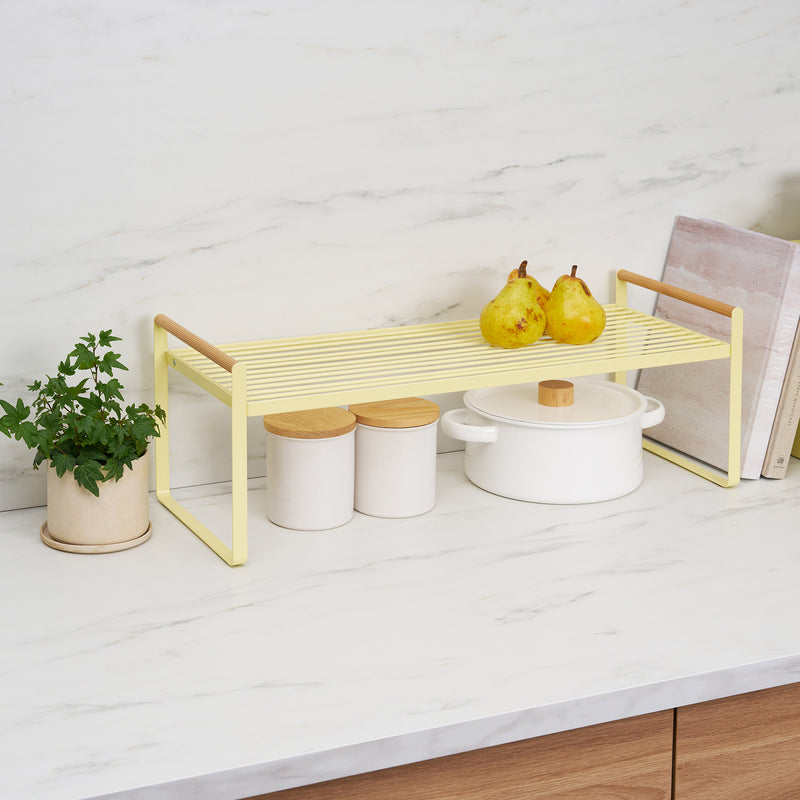 Countertop Wire Shelf - Steel + Wood - Yellow Pear