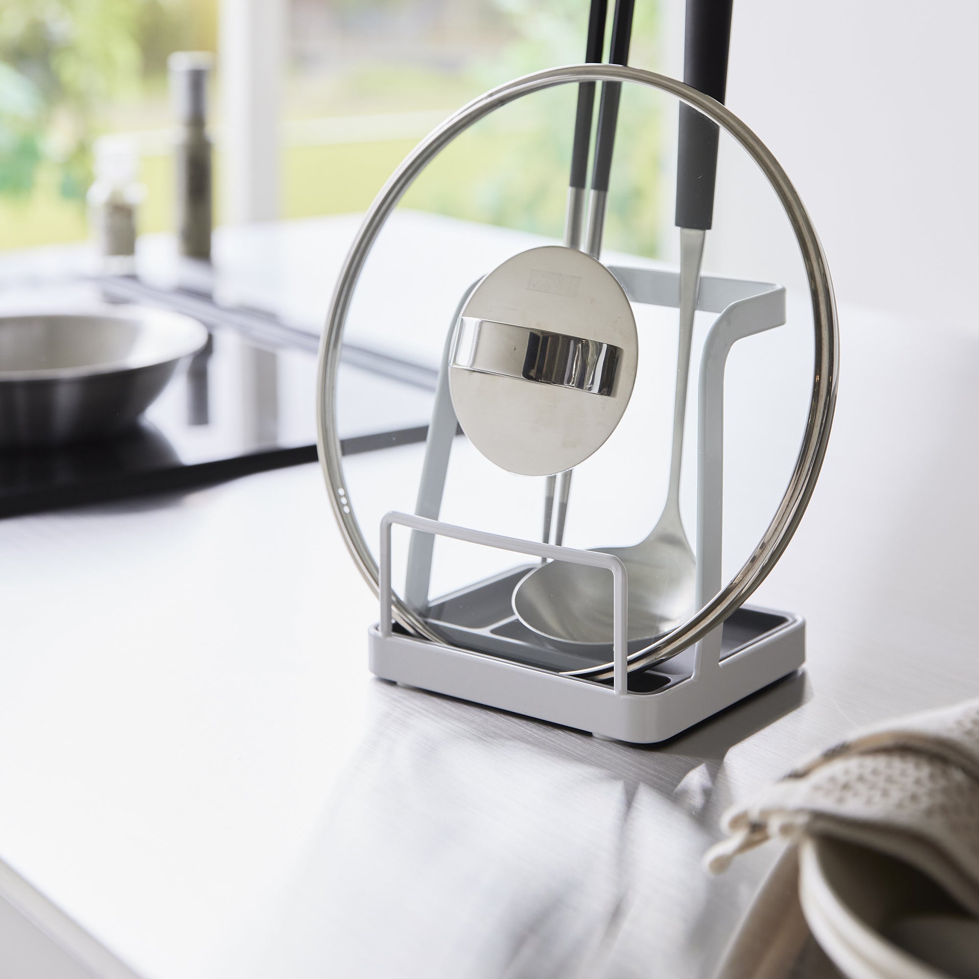 Lid & Ladle Stand - Large - Steel - Yamazaki Home