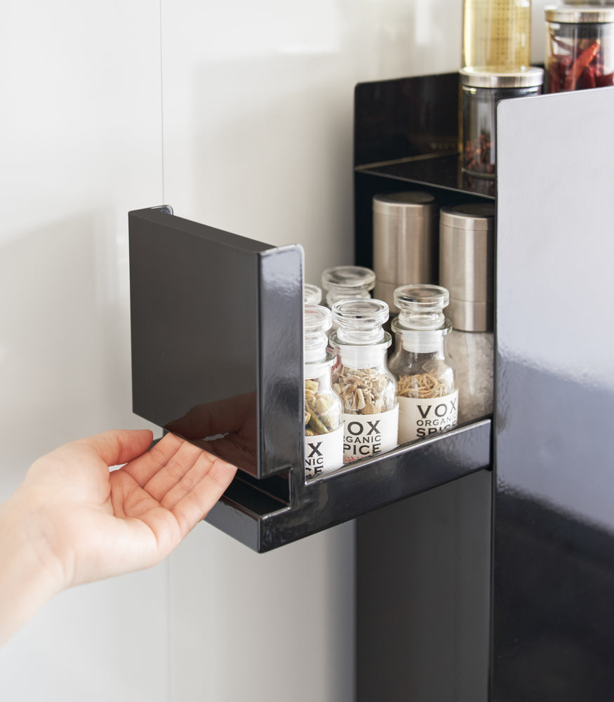 Two-Tier Sliding Drawer Seasoning Rack - Steel - Yamazaki Home - White ...