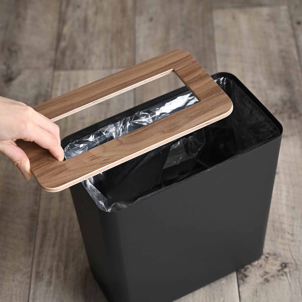 店舗什器 　木製　BIG TRASH BOX 82㌢ Trash Can - Rectangle - Steel + Wood - Yamazaki Home