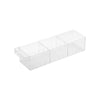 Refrigerator Organizer Bin - Three Styles on a white background.