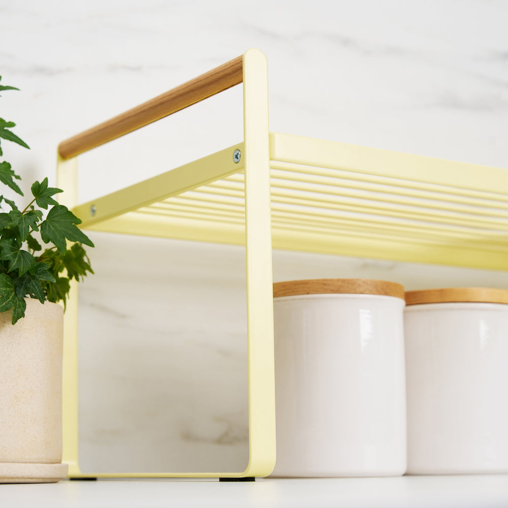 Countertop Wire Shelf - Steel + Wood - Yellow Pear