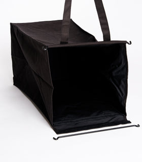 Photo showing an open view of the cotton liner of the small Laundry Hamper with Cotton Liner by Yamazaki Home in black. view 13