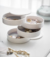 Aerial view of white Magnetic Organizer in kitchen holding cookbook and accessories by Yamazaki home.