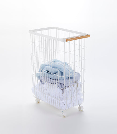 Prop photo showing Rolling Wire Basket with various props.