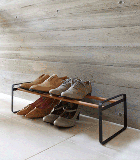 Product GIF showing Stackable Shoe Rack with various props. view 4