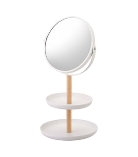 Two-Tier Jewelry Tray With Mirror on a blank background. view 1