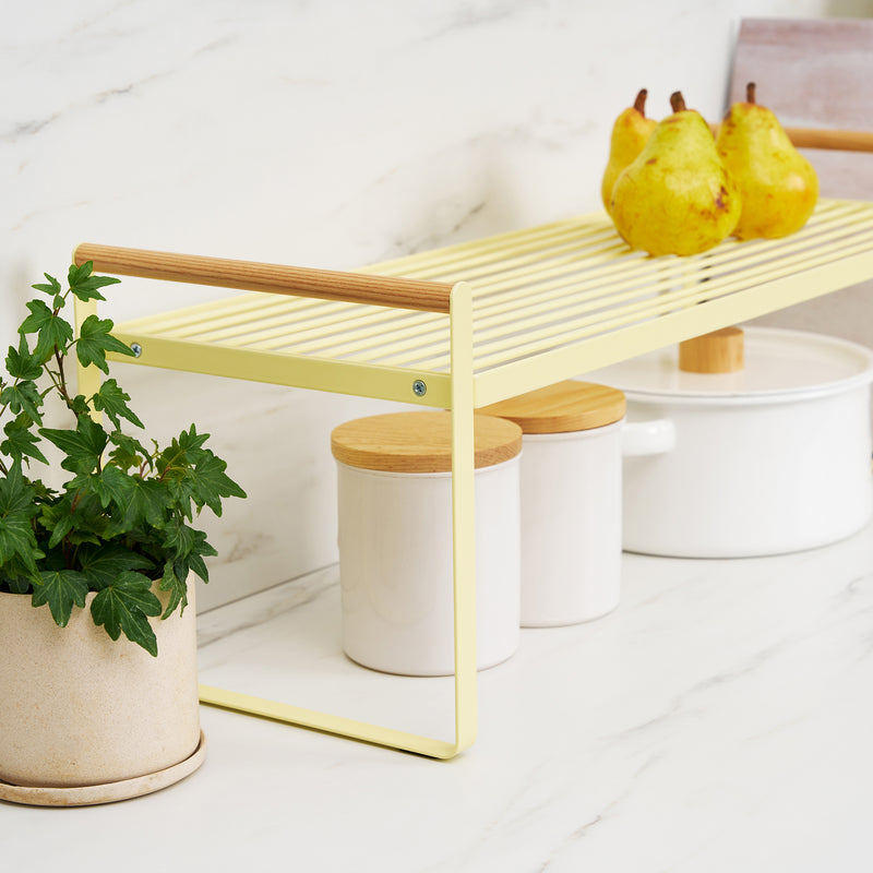 Countertop Wire Shelf - Steel + Wood - Yellow Pear