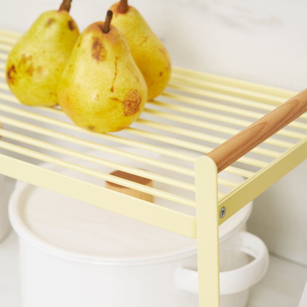 Countertop Wire Shelf - Steel + Wood - Yellow Pear