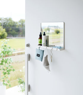 Magnetic Mirror with Storage Rack - Glass. view 5