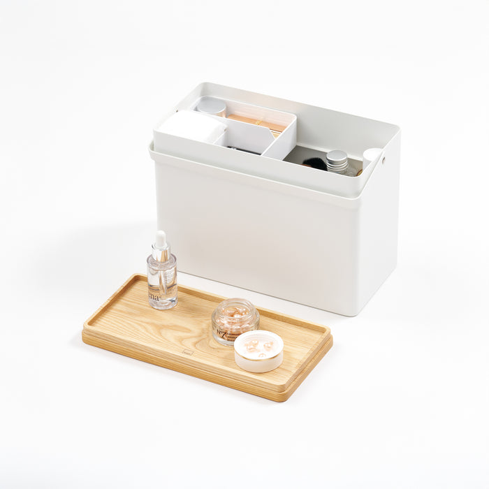 Image 430: Odds-and-Ends Organizer - Steel + Wood White