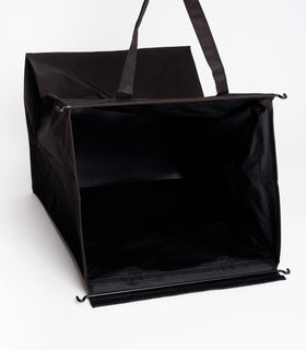 Photo showing an open view of the cotton liner of the large Laundry Hamper with Cotton Liner by Yamazaki Home in black. view 32