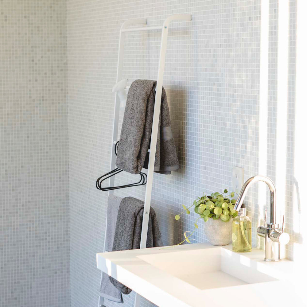 Bathroom Storage Leaning Storage Rack With Hamper Leaning Storage