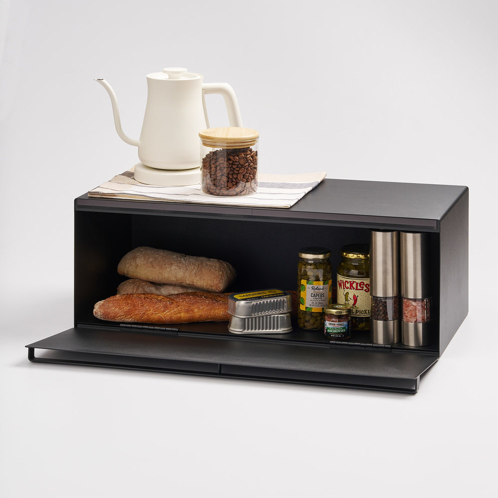 Wide Steel Bread Box for Extra Storage | Yamazaki Home | Buy Now