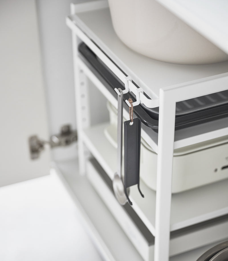 Two hooks of Three-Tier Cabinet Storage Rack.