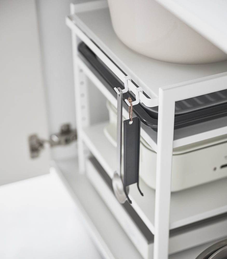 View 4 - Two hooks of Three-Tier Cabinet Storage Rack.