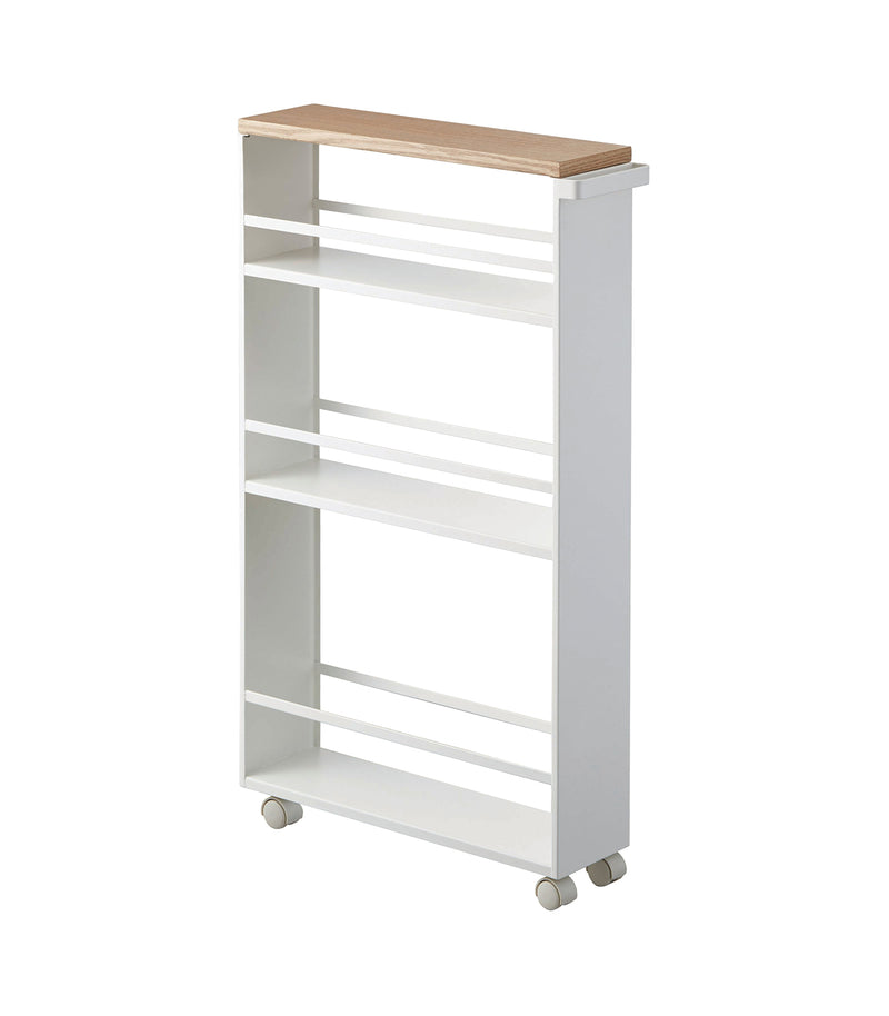 Replacement Wooden Top for Rolling Storage Cart - Steel on a blank background.