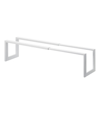 Expandable Shoe Rack - Two Sizes on a blank background.