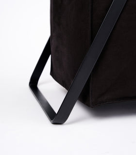 Photo showing part of the base of small Laundry Hamper with Cotton Liner by Yamazaki Home in black. view 11