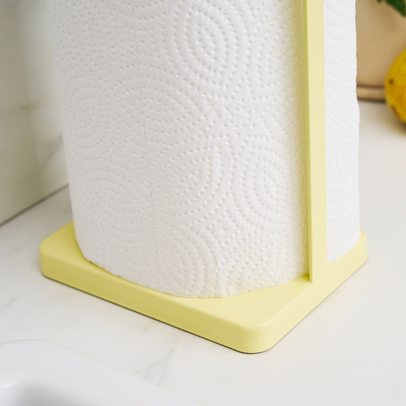 Paper Towel Holder - Steel + Wood - Yellow Pear