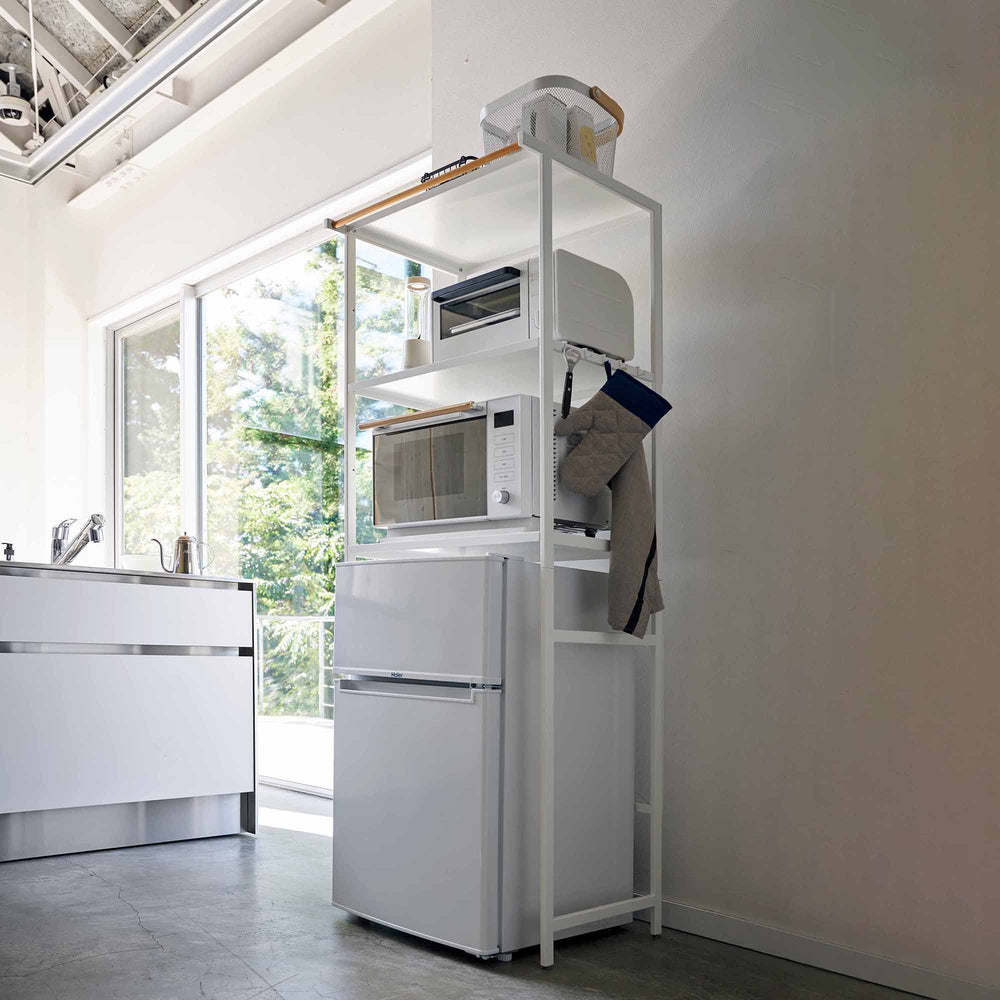 キッチン収納・ラック KPS 0013 kitchen Paper Stand 67-Inch Steel Storage Rack for Mini-Fridges | Yamazaki Home