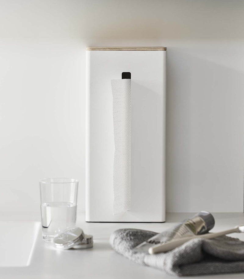 Two-Sided Tissue Case - Steel + Wood - Yamazaki Home