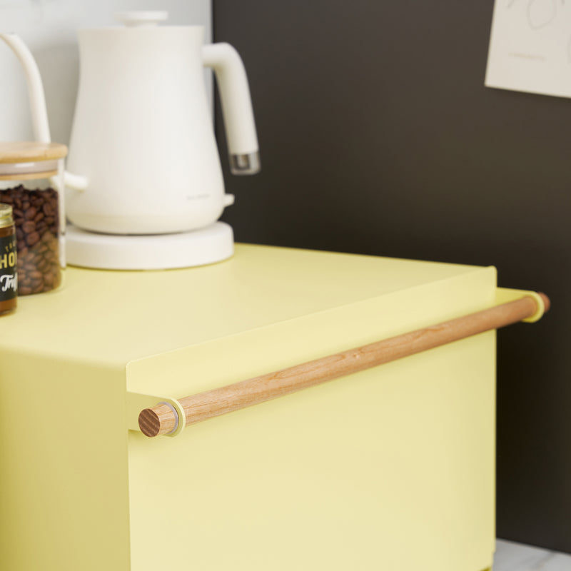 Bread Box - Steel + Wood - Yellow Pear