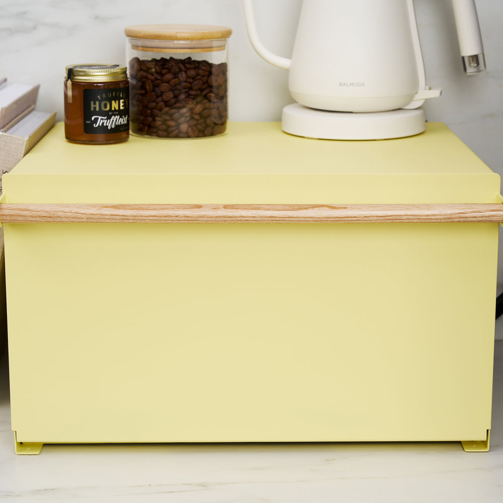 Bread Box - Steel + Wood - Yellow Pear