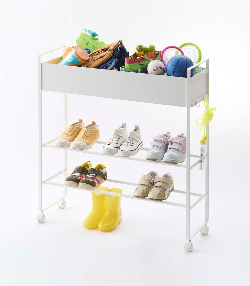 Prop photo showing Entryway Storage Cart with various props.