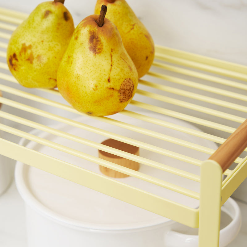 Countertop Wire Shelf - Steel + Wood - Yellow Pear