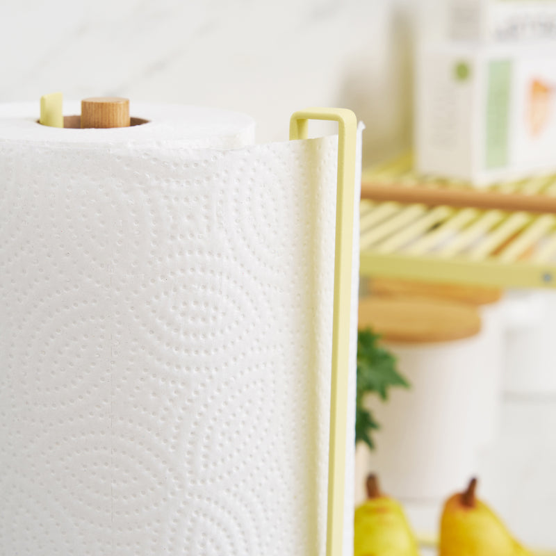 Paper Towel Holder - Steel + Wood - Yellow Pear