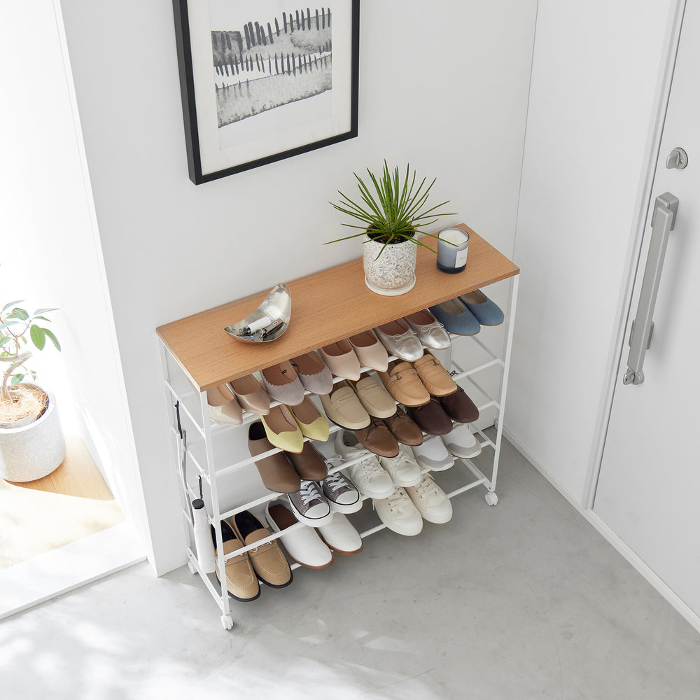 Rolling Five-Tier Shoe Rack (