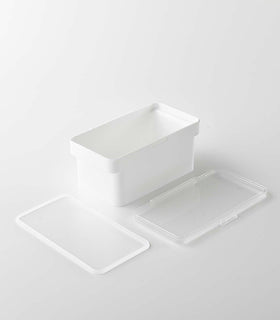 White Airtight Food Storage Container disassembled on white background by Yamazaki Home. view 7