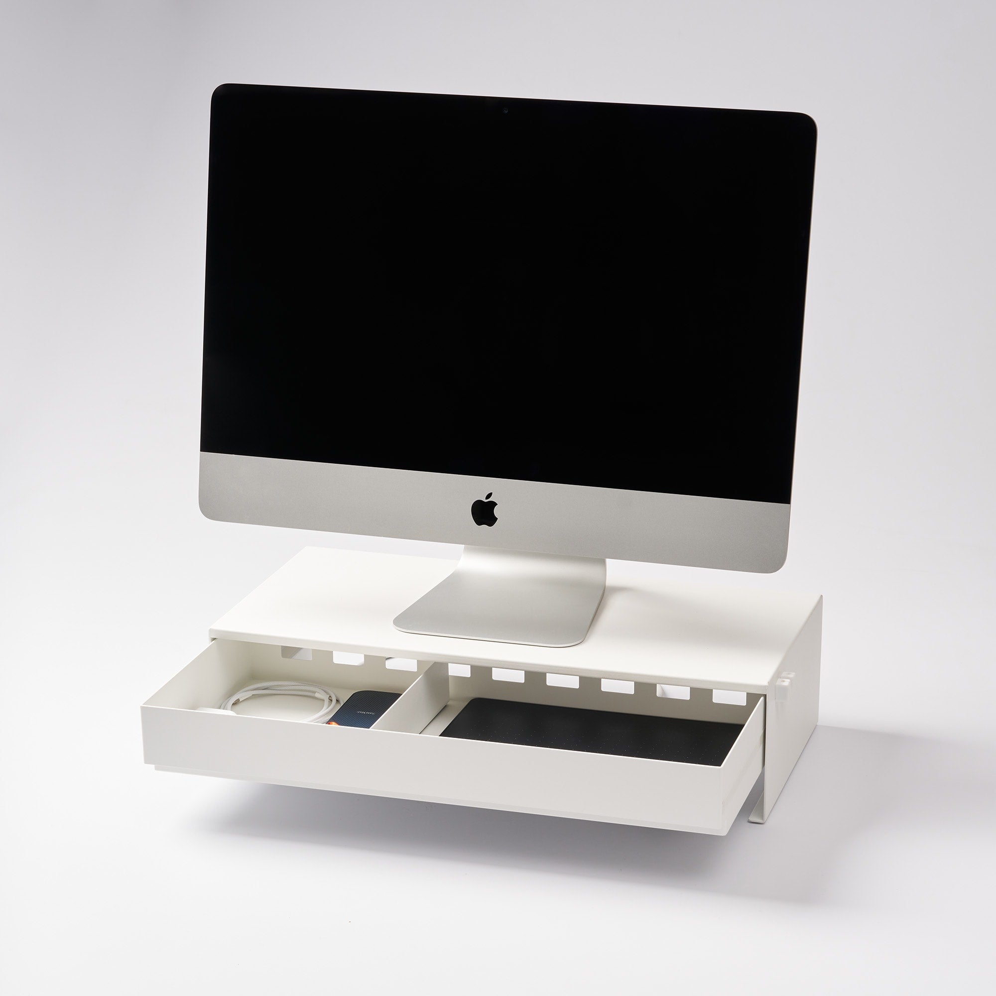 Monitor Stand With Drawer - Steel - Yamazaki Home