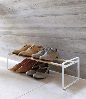 Product GIF showing Stackable Shoe Rack with various props. view 2