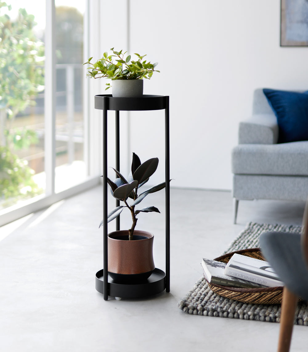 tiered plant rack Two-Tier Rolling Plant Stand (28" H)
