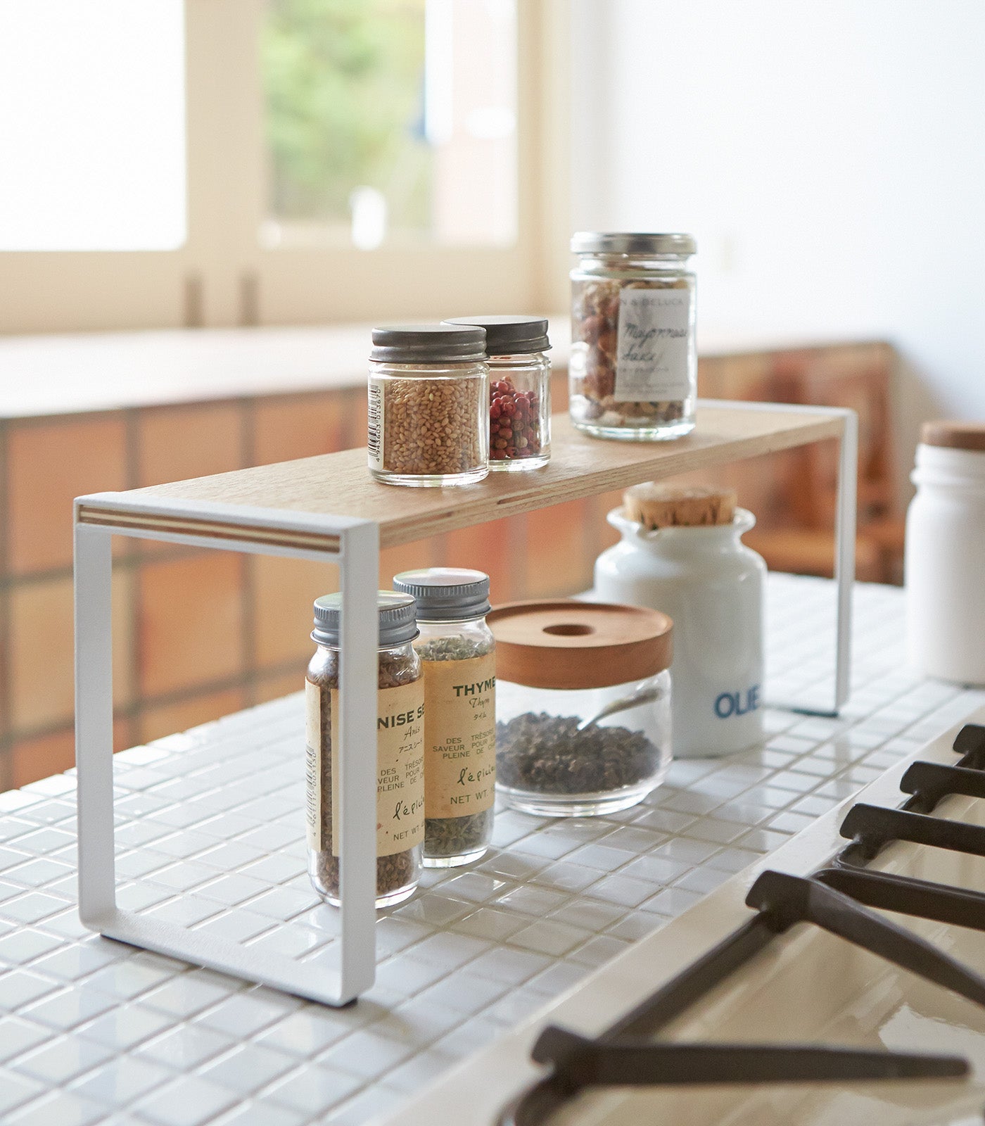 Single-Tier Riser - Steel + Wood - Yamazaki Home