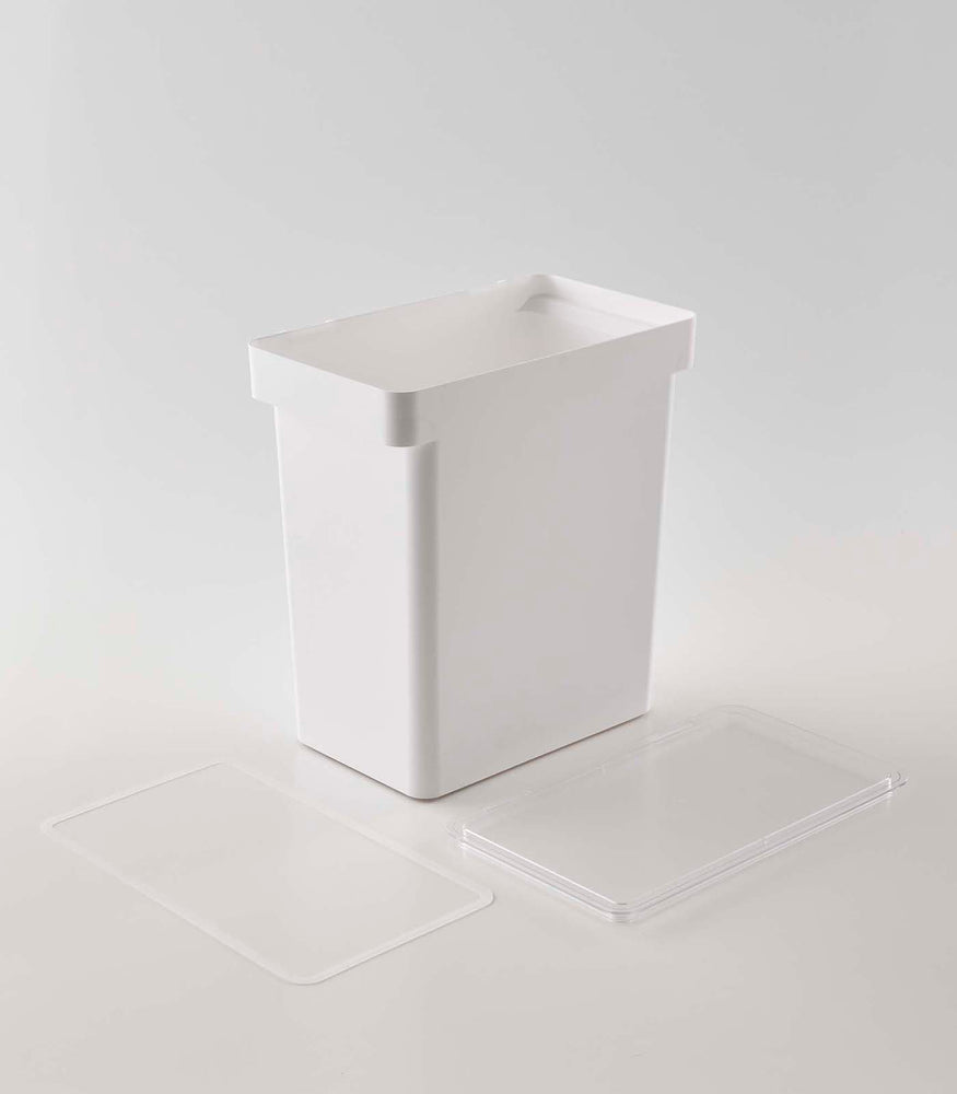 View 8 - White Airtight Food Storage Container disassembled on white background by Yamazaki Home.