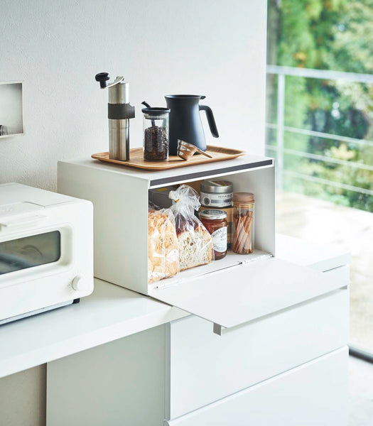 Bread Box - Two Styles - Steel- Horizontal- White