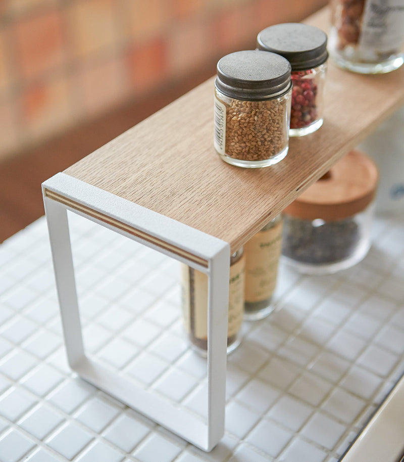 Single-Tier Riser - Steel + Wood - Yamazaki Home
