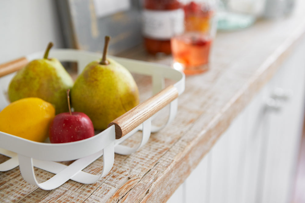 Fruit Basket - Steel + Wood