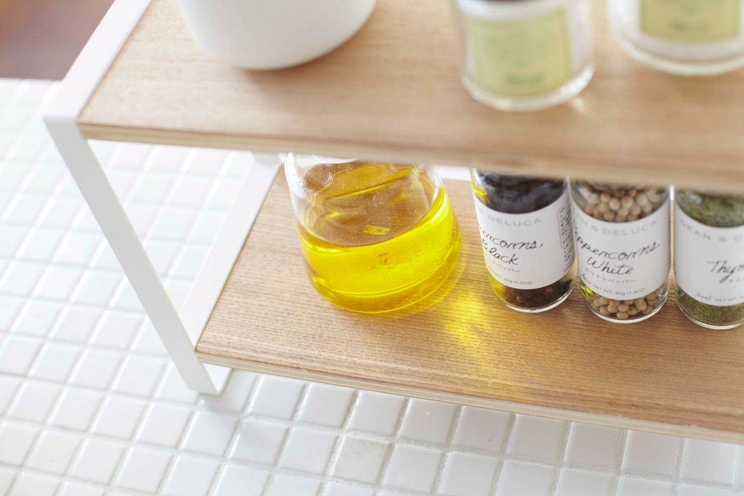 Two-Tier Riser - Steel + Wood - Yamazaki Home