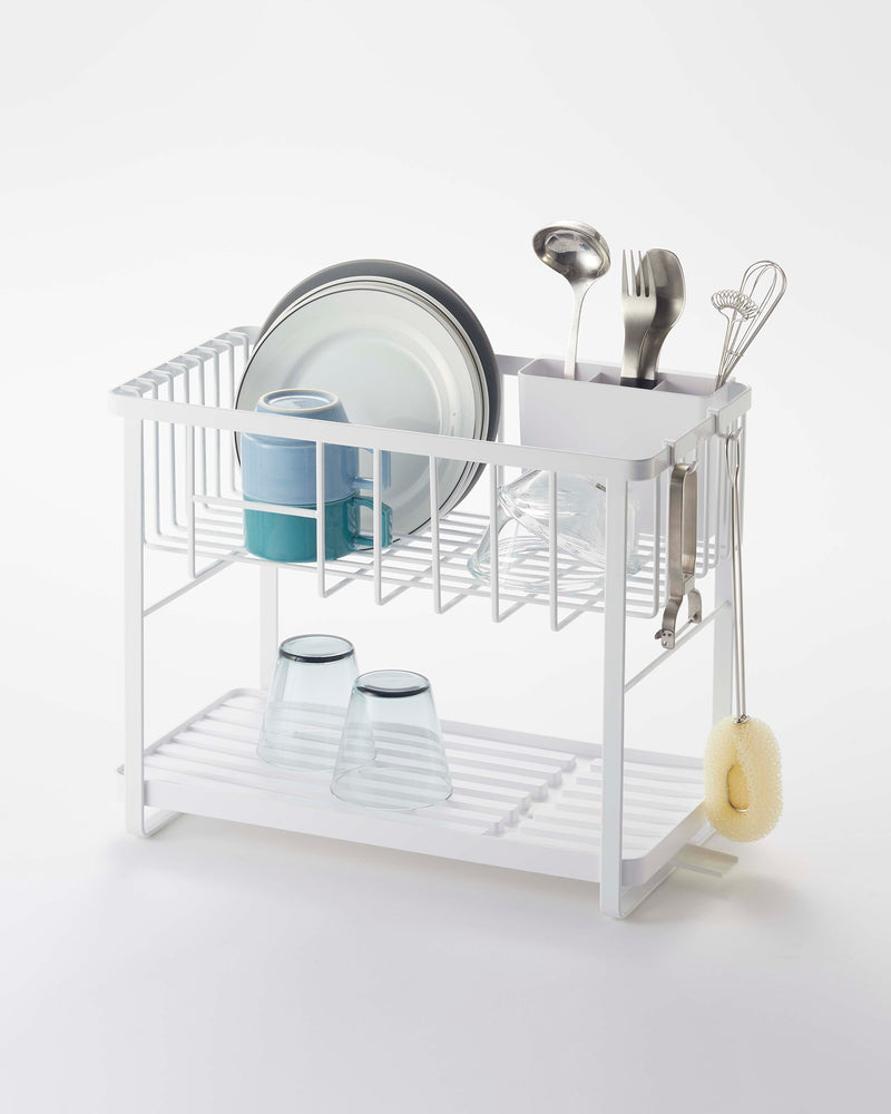 View 2 - Prop photo showing Two-Tier Wire Dish Rack with various props.